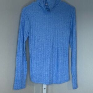 Zenana Outfitters Light Blue Cowl Neck Sweater